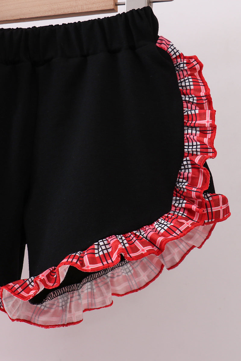 Arkansas smocked plaid ruffle shorts set - Aaria Tees Aaria Tees