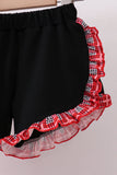 Arkansas smocked plaid ruffle shorts set - Aaria Tees Aaria Tees