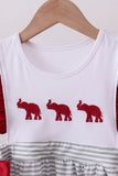 Maroon Alabama embroidery stripe ruffle pants set - Aaria Tees Aaria Tees
