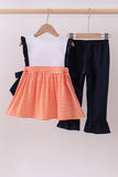 Auburn embroidery ruffle stripe pants set - Aaria Tees Aaria Tees