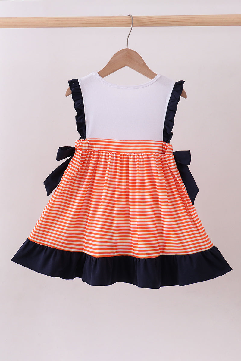 Auburn embroidery ruffle stripe dress - Aaria Tees Aaria Tees
