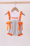 Orange Tennessee embroidery ruffle stripe bubble Aaria Tees