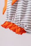Orange Tennessee embroidery ruffle stripe bubble Aaria Tees