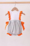 Orange Tennessee embroidery ruffle stripe bubble Aaria Tees