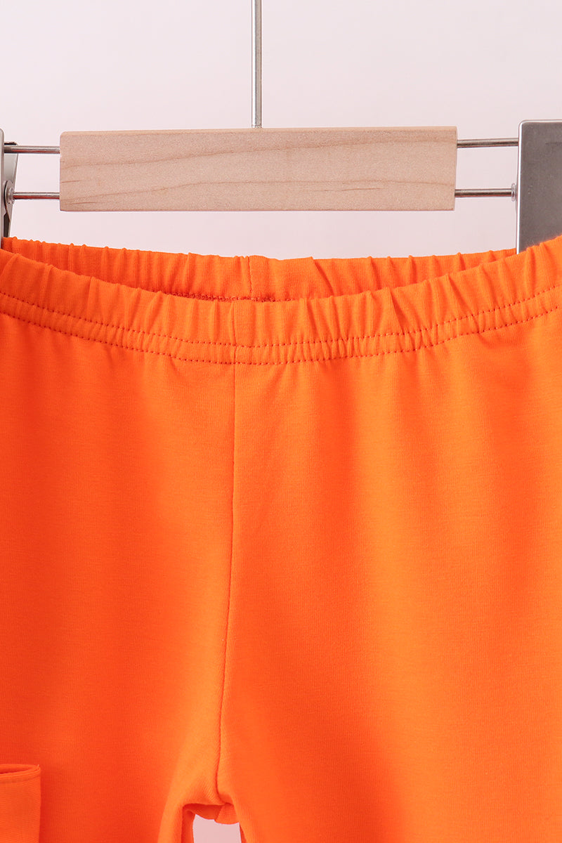 Orange Tennessee embroidery stripe ruffle pants set - Aaria Tees Aaria Tees