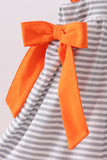 Orange Tennessee embroidery stripe ruffle dress Aaria Tees
