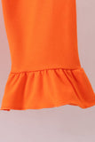 Orange Tennessee embroidery stripe ruffle dress Aaria Tees