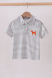 Orange Tennessee embroidery stripe button down shirt - Aaria Tees Aaria Tees