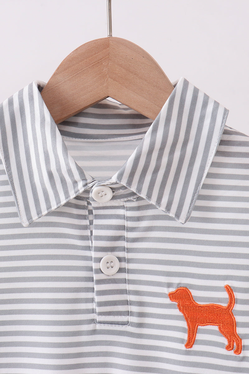 Orange Tennessee embroidery stripe button down shirt - Aaria Tees Aaria Tees