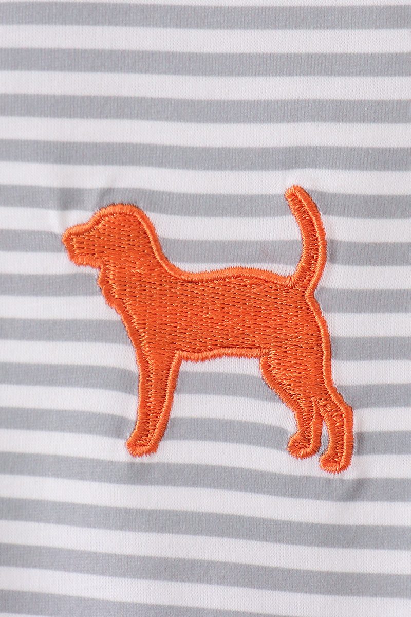 Orange Tennessee embroidery stripe button down shirt - Aaria Tees Aaria Tees