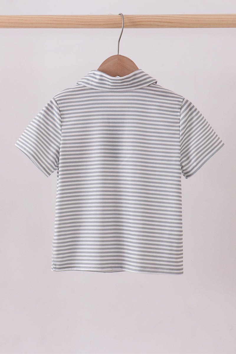 Orange Tennessee embroidery stripe button down shirt - Aaria Tees Aaria Tees