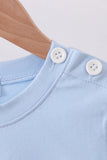 Blue puppy clover embroidery top - Aaria Tees Aaria Tees
