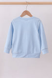 Blue puppy clover embroidery top - Aaria Tees Aaria Tees