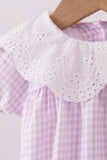 Purple Gingham Lace Bubble Aaria Tees