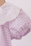 Purple Gingham Lace Bubble Aaria Tees
