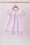 Purple Gingham Lace Ruffle Dress Aaria Tees