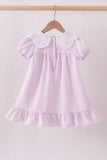 Purple Gingham Lace Ruffle Dress Aaria Tees