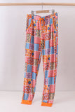 Orange floral patchwork bamboo women pants Aaria Tees