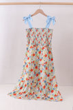Floral smocked women tiered dress - Aaria Tees Aaria Tees