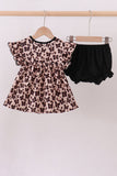 Leopard butterfly smocked ruffle bloomer set - Aaria Tees Aaria Tees