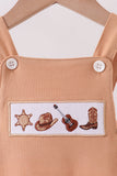 Brown Western Embroidered Bubble Aaria Tees