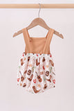 Brown Western Embroidered Bubble Aaria Tees