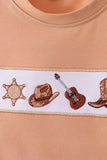 Brown Western Embroidered Shorts Set Aaria Tees