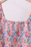 Purple floral smocked women dress - Aaria Tees Aaria Tees