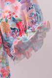 Purple floral smocked women dress - Aaria Tees Aaria Tees
