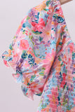 Purple floral smocked women dress - Aaria Tees Aaria Tees