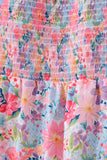 Purple floral smocked women dress - Aaria Tees Aaria Tees