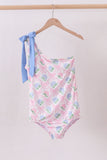 Blue bow floral women swimsuit - Aaria Tees Aaria Tees