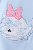 Blue Whale Applique Bloomer Set Aaria Tees