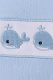 Blue Whale Embroidered Shorts Set Aaria Tees