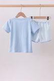 Blue Whale Embroidered Shorts Set Aaria Tees