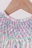 Green Floral Smocked Bubble Aaria Tees