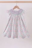 Green Floral Smocked Dress Aaria Tees