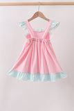 Pink Bow French Knot Bow Dress Aaria Tees