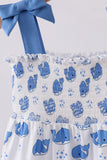 Blue whale smocked ruffle mom&me dress - Aaria Tees Aaria Tees