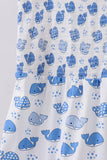 Blue whale smocked ruffle mom&me dress - Aaria Tees Aaria Tees
