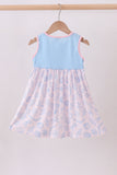 Blue shell starfish print ruffle dress - Aaria Tees Aaria Tees