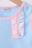 Blue shell starfish print ruffle dress - Aaria Tees Aaria Tees