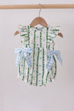 Green Floral Ruffle Bubble Aaria Tees