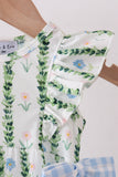 Green Floral Ruffle Bubble Aaria Tees