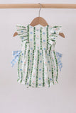 Green Floral Ruffle Bubble Aaria Tees