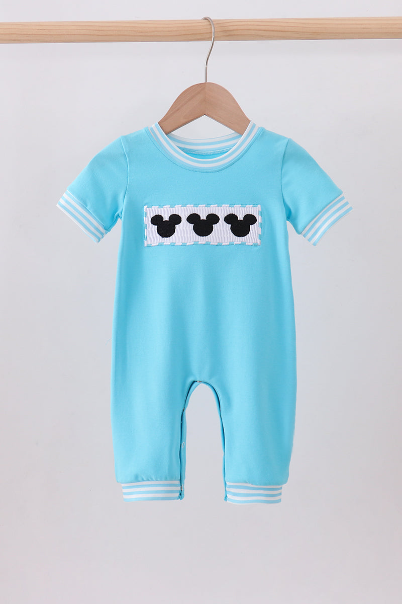 Blue character smocked romper - Aaria Tees Aaria Tees