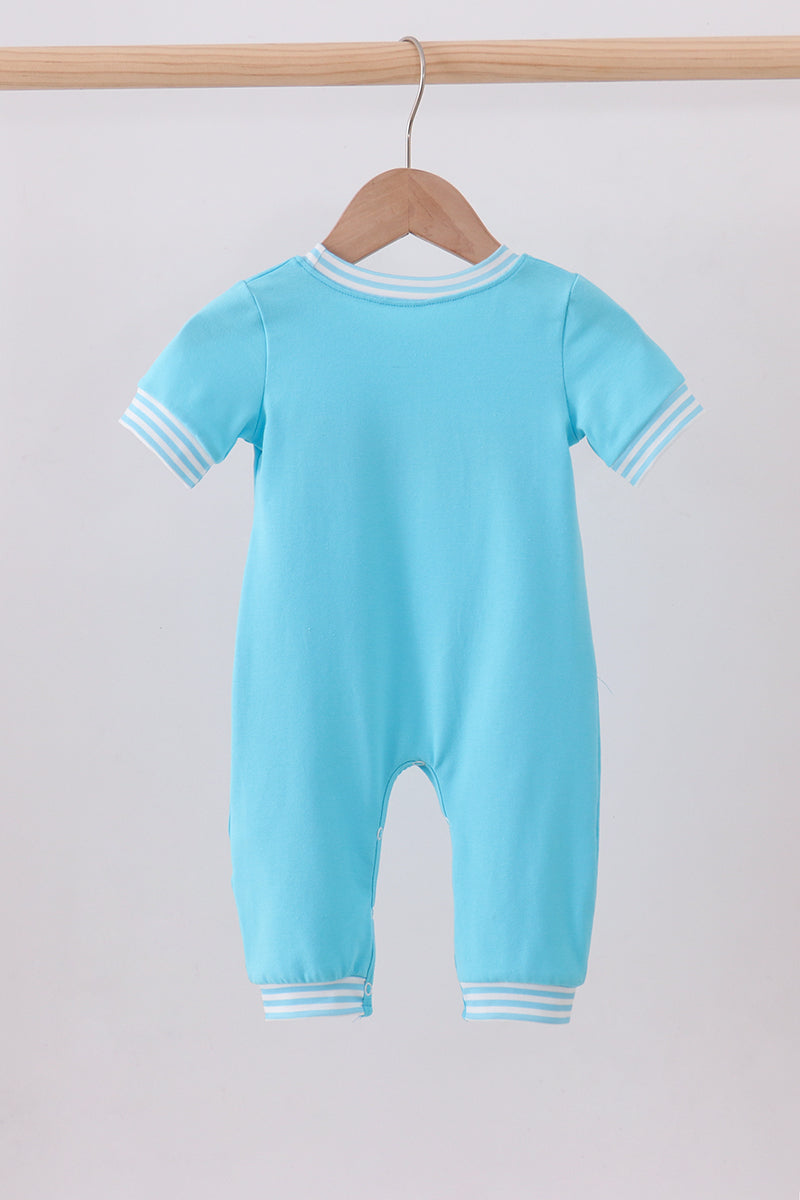 Blue character smocked romper - Aaria Tees Aaria Tees