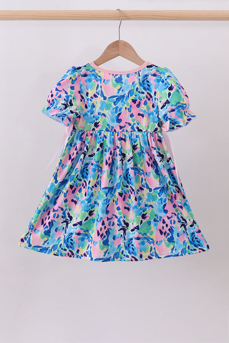 Pink character smocked ruffle dress - Aaria Tees Aaria Tees