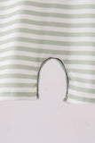 Green Duck Embroidered Stripe Romper Aaria Tees