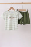 Green Duck Embroidered Shorts Set Aaria Tees